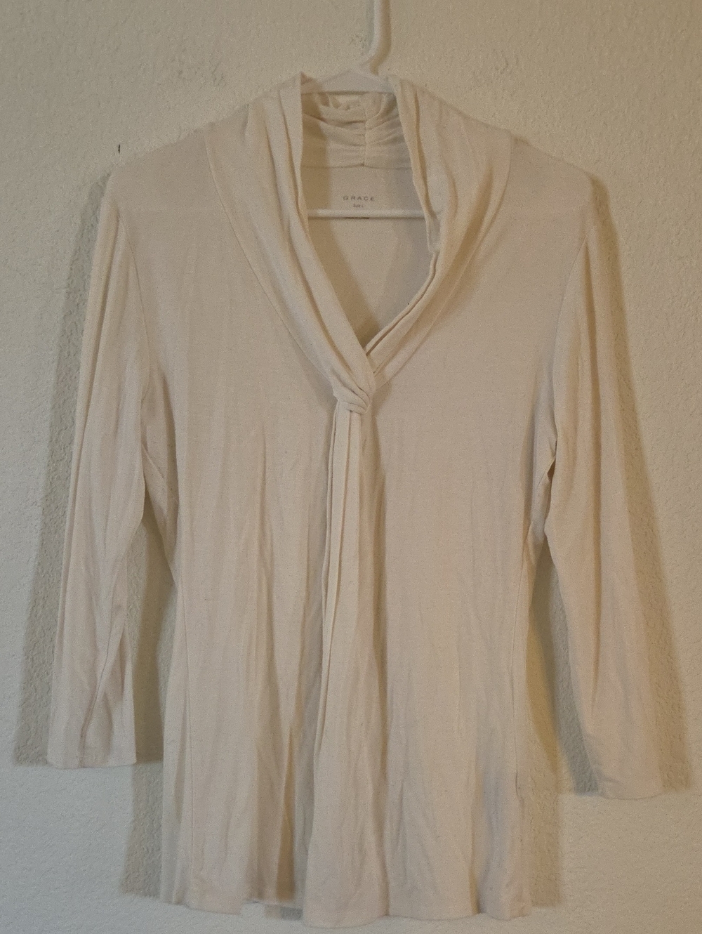 Grace Elements Cream Tie-Front Cowl Neck Sweater